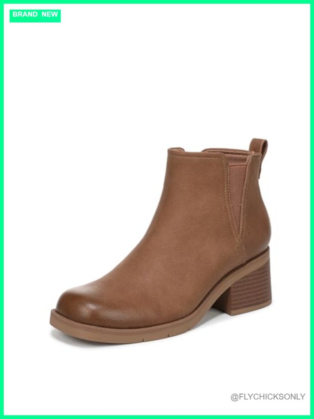Faux Leather Square Toe Ankle Bootie with Block Heel and Side Zip